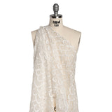 Embroidered Lace with Clear Baby Sequins - Ivory Fringed Petal-Like Scales