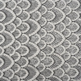 Embroidered Lace with Clear Baby Sequins - Ivory Fringed Petal-Like Scales