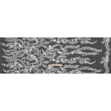 Beaded and Sequined Embroidered Lace with 3D Fabric Flowers - White Floral Vines