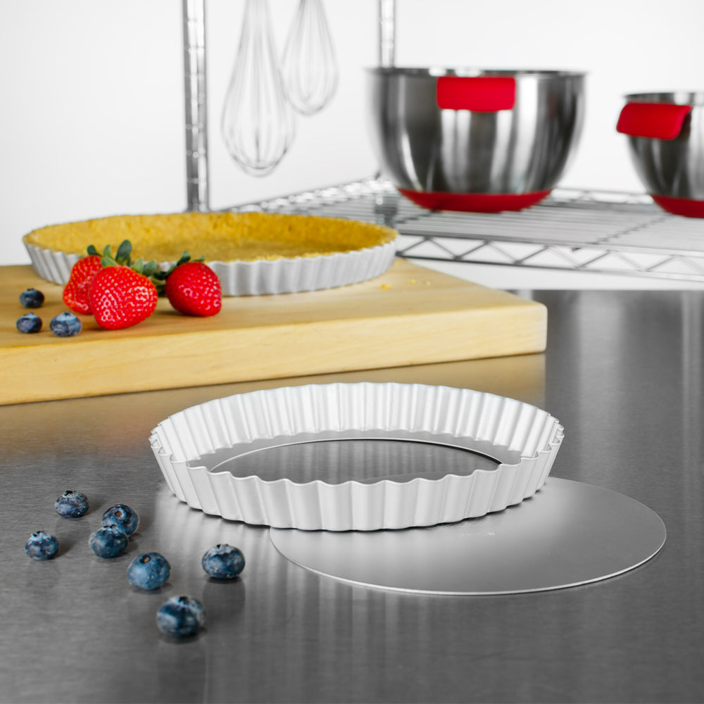 Fat Daddios Fluted Tart Pan with Removable Bottom, 8" Diameter x 1" Deep