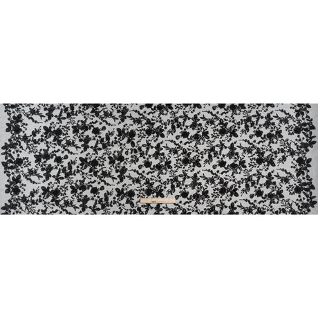Embroidered 3D Lace with Beads and Sequins - Black Rose Bushes