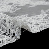 Corded Chantilly Lace with Finished Edges - Ivory Tropical Leaves and Flowers