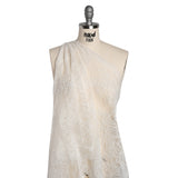 Corded Chantilly Lace with Finished Edges - Ivory Tropical Leaves and Flowers
