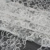 Corded Lace with Finished Edges - Off White Floral