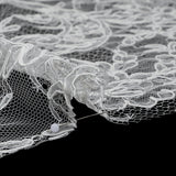 Corded Lace with Finished Edges - Off White Floral