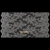 Corded Lace with Finished Edges - Off White Floral