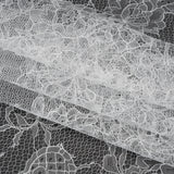 Delicate Chantilly Lace with Finished Edges - White Floral and Swirls