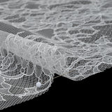 Delicate Chantilly Lace with Finished Edges - White Floral and Swirls