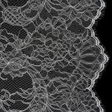 Delicate Chantilly Lace with Finished Edges - White Floral and Swirls
