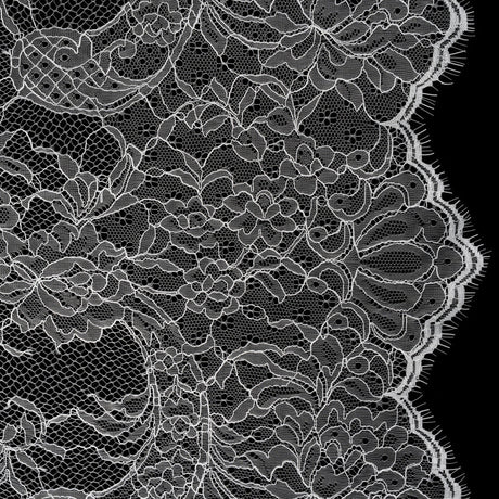 Delicate Chantilly Lace with Finished Edges - White Floral and Swirls