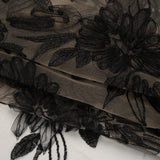 Embroidered Lace with 3D Tulle Applique - Nude and Black Floral