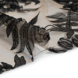 Embroidered Lace with 3D Tulle Applique - Nude and Black Floral
