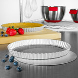 Fat Daddios Fluted Tart Pan with Removable Bottom, 11" Diameter x 1" Deep