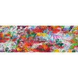 Silk Charmeuse Print - White, Red and Green Abstract Paint Splatters