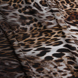 Silk Charmeuse Print - Black, Brown and White Leopard Spots Ombre