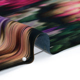 Silk Charmeuse Print - Black, Pink and Green Abstract Ikat