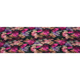 Silk Charmeuse Print - Black, Pink and Green Abstract Ikat