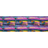 Silk Charmeuse Print - Yellow, Purple and Pink Abstract Painted Stripes