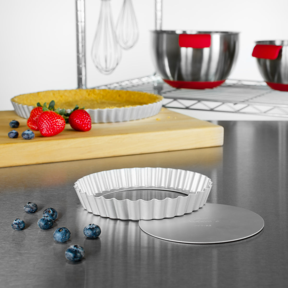 Fat Daddios Fluted Tart Pan with Removable Bottom, 6.5" Diameter x 1" Deep
