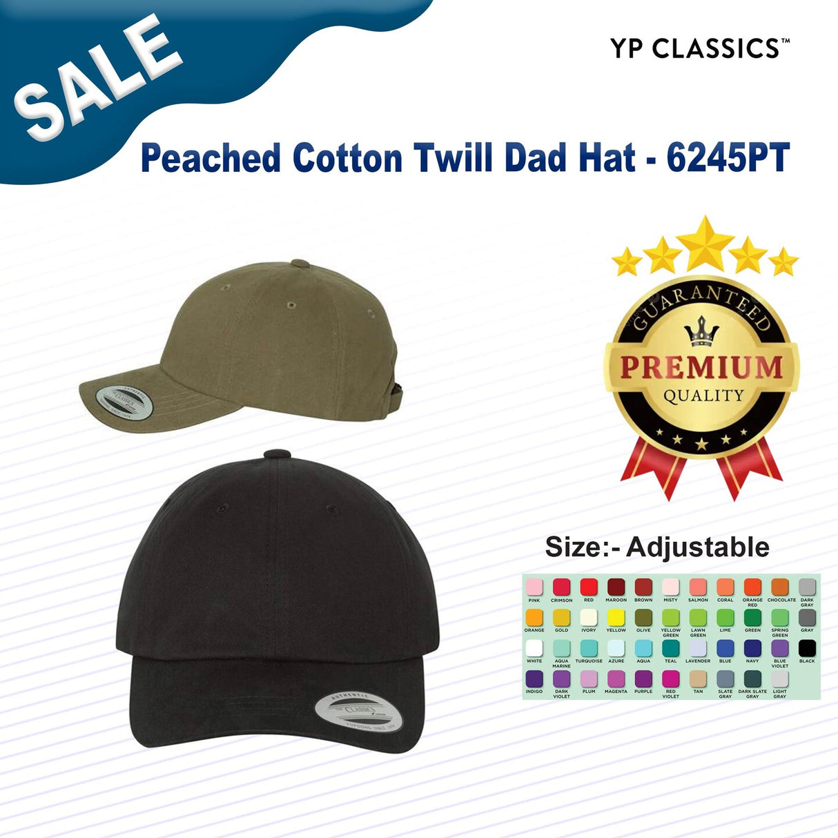 YP Classics® Peached Cotton Twill Dad Hat