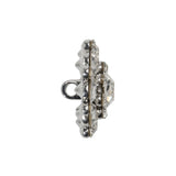 Rhinestone and Metal Shank Back Button - 38L/24mm - Crystal and Nickel-Free Silver Big Rings of Stones
