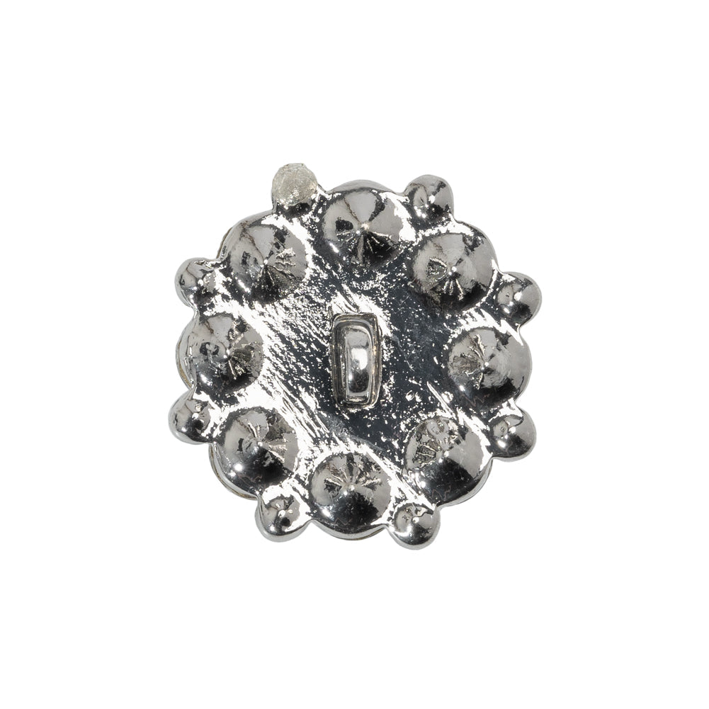 Rhinestone and Metal Shank Back Button - 38L/24mm - Crystal and Nickel-Free Silver Big Rings of Stones