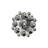 Rhinestone and Metal Shank Back Button - 38L/24mm - Crystal and Nickel-Free Silver Big Rings of Stones