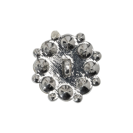 Rhinestone and Metal Shank Back Button - 38L/24mm - Crystal and Nickel-Free Silver Big Rings of Stones