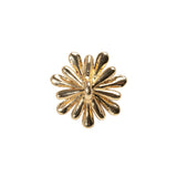 Enameled Metal and Pearl Shank Back Button - 30L/19mm - Pink, Pearl White, and Gold Flower