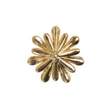 Enameled Metal and Pearl Shank Back Button - 36L/23mm - Pink, Pearl White, and Gold Flower