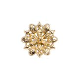 Rhinestone and Metal Shank Back Button - 32L/20mm - Crystal and Gold Little Open Flower