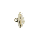 Metal 3D Shank Back Button - 27L/17mm - Pearlescent Ivory and Gold Rose