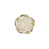Metal 3D Shank Back Button - 27L/17mm - Pearlescent Ivory and Gold Rose