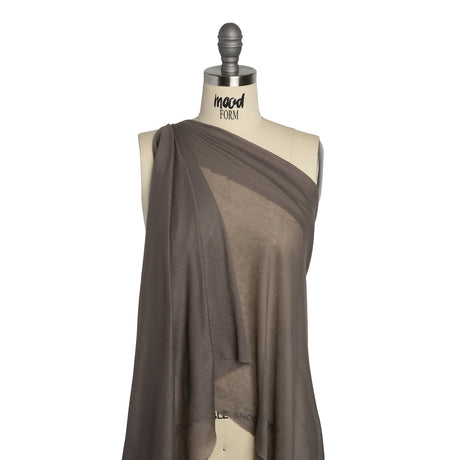 Featherweight Polyester Interlock Knit - Gray - Designer Deadstock