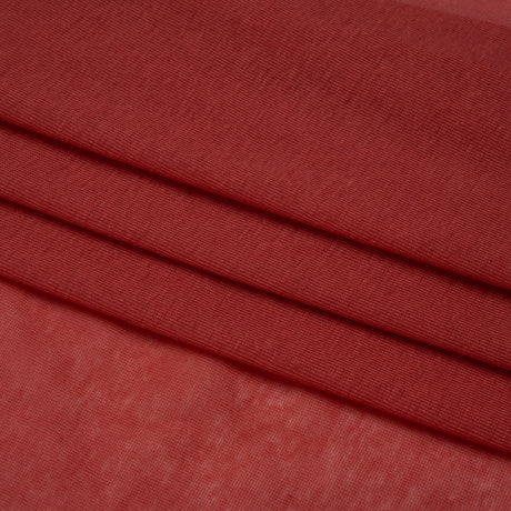 Muted red cotton interlock knit fabric for apparel sewing
