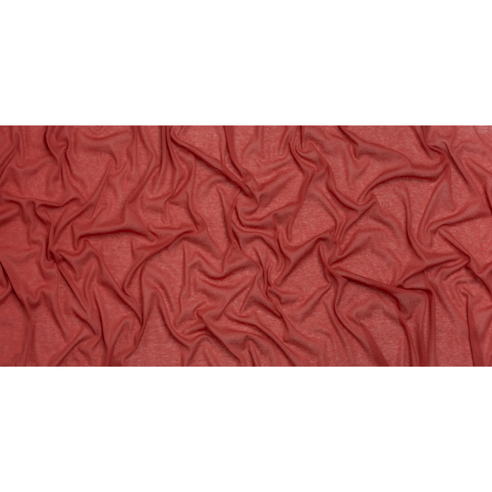 Lightweight Cotton Interlock Knit - Muted Red - Designer Deadstock