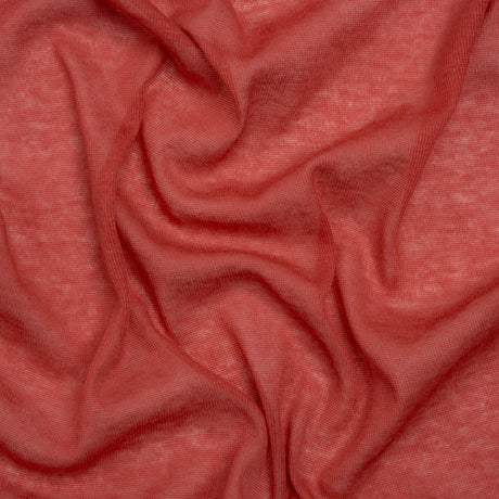 Muted red cotton interlock knit fabric for apparel sewing