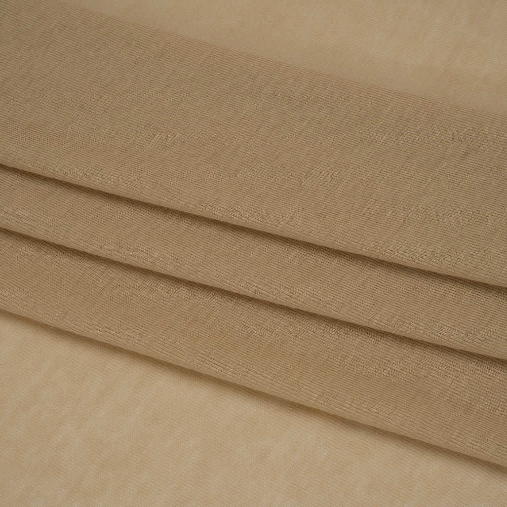 Lightweight Cotton Interlock Knit - Latte Beige - Designer Deadstock