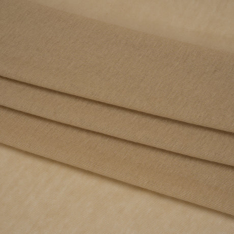 Latte beige cotton interlock knit fabric for apparel sewing