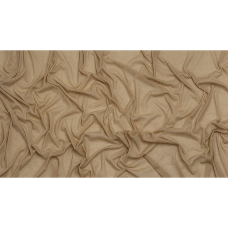 Latte beige cotton interlock knit fabric for apparel sewing