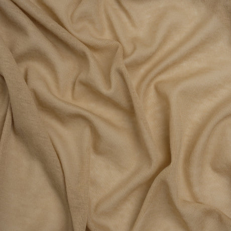 Latte beige cotton interlock knit fabric for apparel sewing