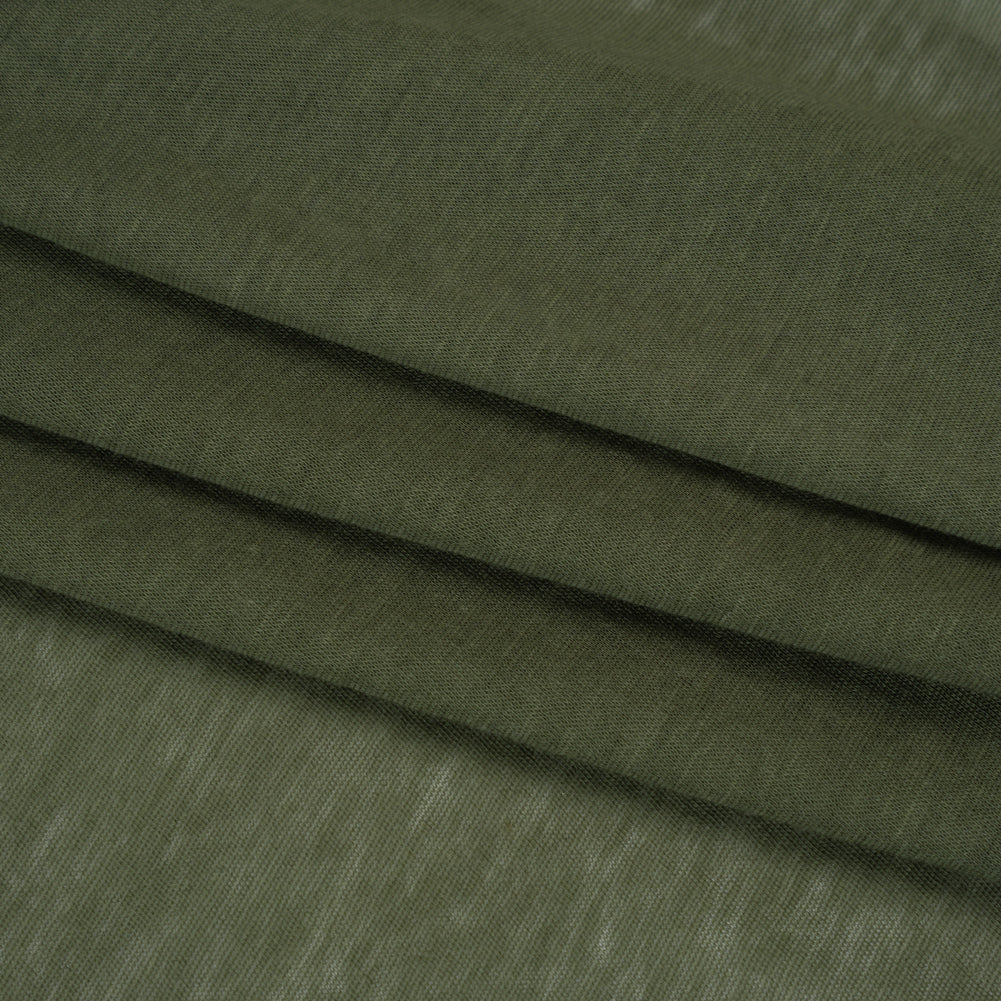 Featherweight Cotton Jersey - Moss Green - Designer Deadstock