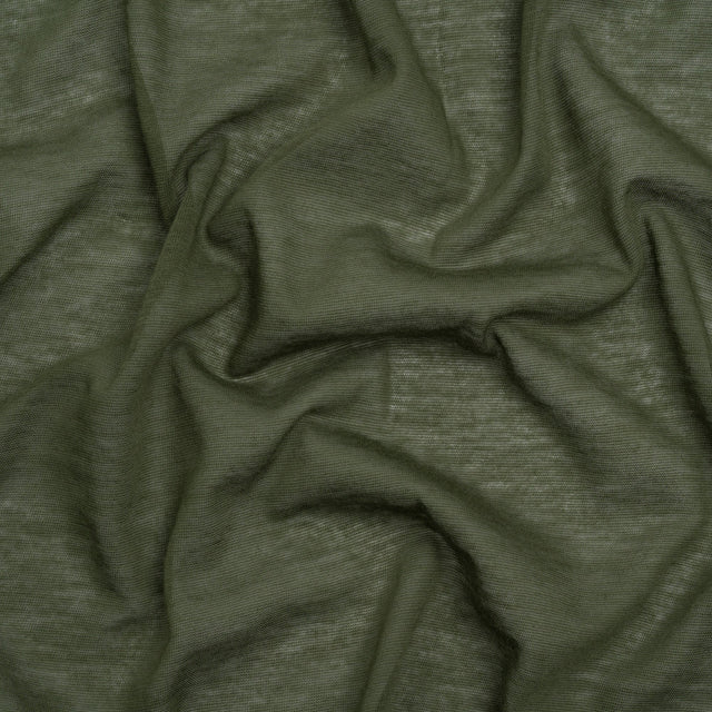 Featherweight Cotton Jersey - Moss Green - Designer Deadstock