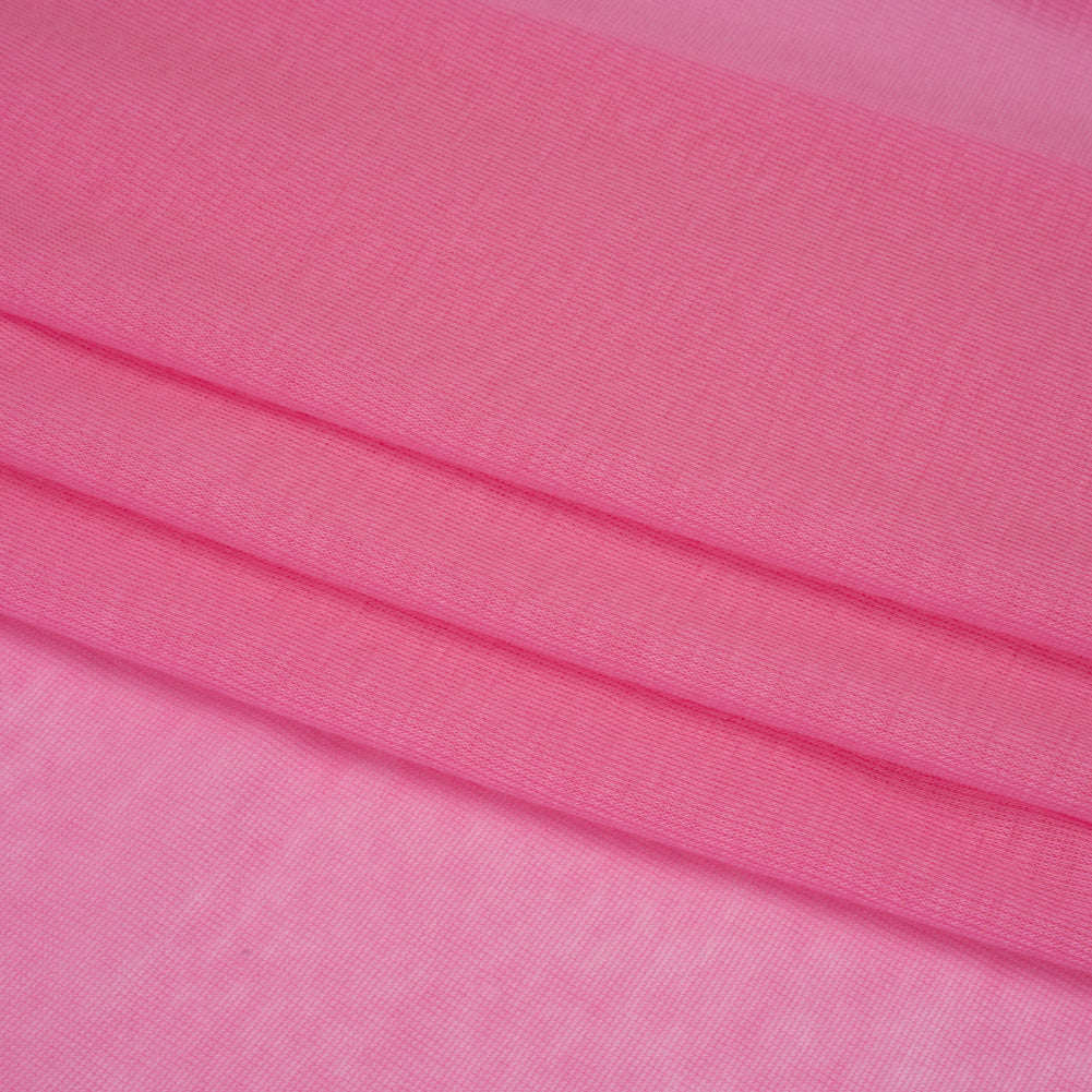 Featherweight Cotton Interlock Knit - Carnation Pink - Designer Deadstock