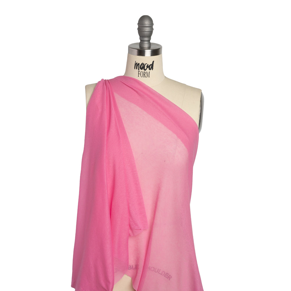 Featherweight Cotton Interlock Knit - Carnation Pink - Designer Deadstock