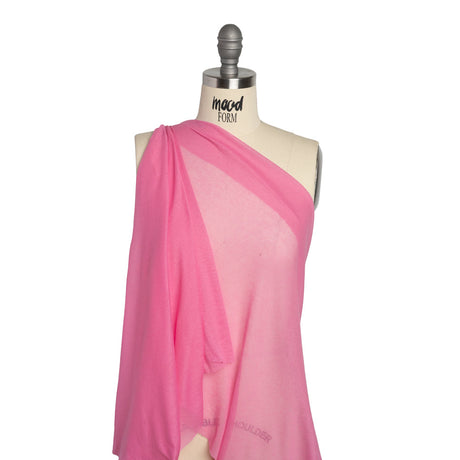 Featherweight Cotton Interlock Knit - Carnation Pink - Designer Deadstock