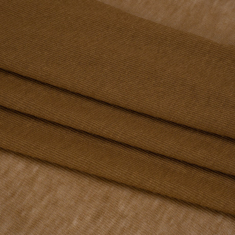 Lightweight Polyester Interlock Knit - Golden Brown - Designer Deadstock