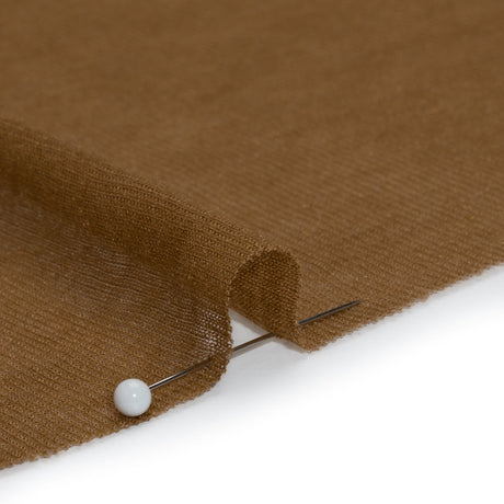 Lightweight Polyester Interlock Knit - Golden Brown - Designer Deadstock