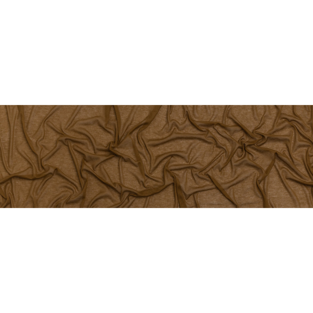 Lightweight Polyester Interlock Knit - Golden Brown - Designer Deadstock