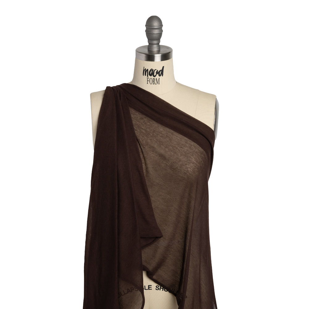Featherweight Rayon Jersey - Dark Brown - Designer Deadstock